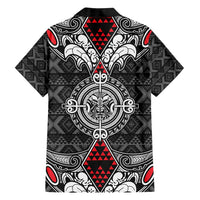 Black Aotearoa Tanilo Motif Family Matching Long Sleeve Bodycon Dress and Hawaiian Shirt Vintage Maori New Zealand Tribal Art Pattern