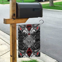 Black Aotearoa Taniko Motif Garden Flag Vintage Maori New Zealand Tribal Art Pattern