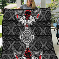 Black Aotearoa Taniko Motif Quilt Vintage Maori New Zealand Tribal Art Pattern