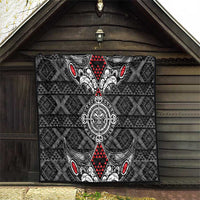 Black Aotearoa Taniko Motif Quilt Vintage Maori New Zealand Tribal Art Pattern