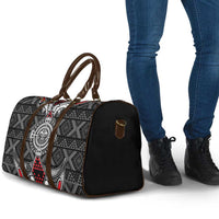 Black Aotearoa Taniko Motif Travel Bag Vintage Maori New Zealand Tribal Art Pattern - Polynesian Pride