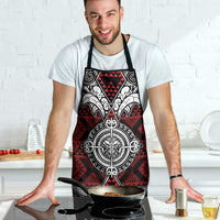 Red Aotearoa Taniko Motif Apron Vintage Maori New Zealand Tribal Art Pattern - Polynesian Pride