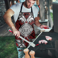 Red Aotearoa Taniko Motif Apron Vintage Maori New Zealand Tribal Art Pattern - Polynesian Pride