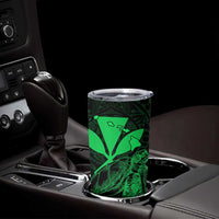 Kakau Polynesian Tribal Hawaiian Turtle Tumbler Cup with Kanaka Maoli Green