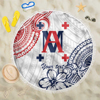 Kingdom of Uvea 1842-1860 Personalized Beach Blanket Wallis and Futuna Polynesian Tribal Pattern