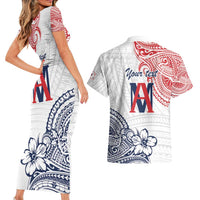 Kingdom of Uvea 1842-1860 Personalized Couples Matching Short Sleeve Bodycon Dress and Hawaiian Shirt Wallis and Futuna Polynesian Tribal Pattern