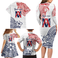 Kingdom of Uvea 1842-1860 Personalized Family Matching Long Sleeve Bodycon Dress and Hawaiian Shirt Wallis and Futuna Polynesian Tribal Pattern
