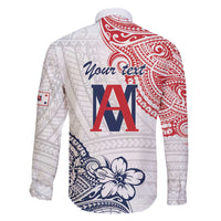 Kingdom of Uvea 1842-1860 Personalized Family Matching Off The Shoulder Long Sleeve Dress and Hawaiian Shirt Wallis and Futuna Polynesian Tribal Pattern