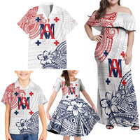 Kingdom of Uvea 1842-1860 Personalized Family Matching Off Shoulder Maxi Dress and Hawaiian Shirt Wallis and Futuna Polynesian Tribal Pattern
