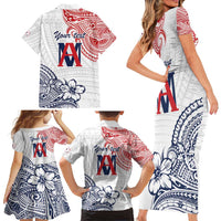 Kingdom of Uvea 1842-1860 Personalized Family Matching Short Sleeve Bodycon Dress and Hawaiian Shirt Wallis and Futuna Polynesian Tribal Pattern