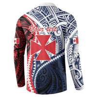 Kingdom of Uvea 1860-1886 Personalized Button Sweatshirt Wallis and Futuna Polynesian Tribal Pattern