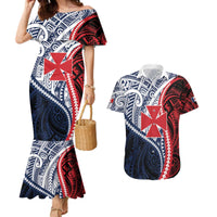 Kingdom of Uvea 1860-1886 Personalized Couples Matching Mermaid Dress and Hawaiian Shirt Wallis and Futuna Polynesian Tribal Pattern
