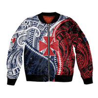 Kingdom of Uvea 1860-1886 Personalized Sleeve Zip Bomber Jacket Wallis and Futuna Polynesian Tribal Pattern