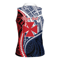 Kingdom of Uvea 1860-1886 Personalized Women Sleeveless Polo Shirt Wallis and Futuna Polynesian Tribal Pattern