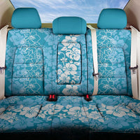 Hawaiian Lei Day Back Car Seat Cover Blue Hibiscus Flowers Lei Art