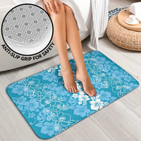 Hawaiian Lei Day Bathroom Set Blue Hibiscus Flowers Lei Art - Polynesian Pride