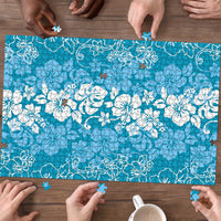 Hawaiian Lei Day Puzzle Blue Hibiscus Flowers Lei Art LT9 - Polynesian Pride