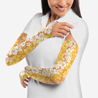 Hawaiian Lei Day Arm Sleeves Gold Hibiscus Flowers Lei Art - Polynesian Pride