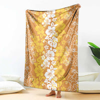 Hawaiian Lei Day Blanket Gold Hibiscus Flowers Lei Art LT9 - Polynesian Pride