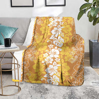 Hawaiian Lei Day Blanket Gold Hibiscus Flowers Lei Art LT9 - Polynesian Pride