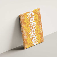 Hawaiian Lei Day Canvas Wall Art Gold Hibiscus Flowers Lei Art