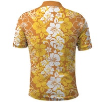 Hawaiian Lei Day Polo Shirt Gold Hibiscus Flowers Lei Art
