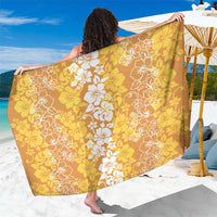 Hawaiian Lei Day Sarong Gold Hibiscus Flowers Lei Art