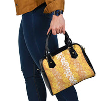 Hawaiian Lei Day Shoulder Handbag Gold Hibiscus Flowers Lei Art LT9 - Polynesian Pride