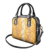 Hawaiian Lei Day Shoulder Handbag Gold Hibiscus Flowers Lei Art LT9 - Polynesian Pride
