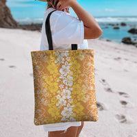 Hawaiian Lei Day Tote Bag Gold Hibiscus Flowers Lei Art - Polynesian Pride