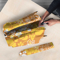 Hawaiian Lei Day Umbrella Gold Hibiscus Flowers Lei Art - Polynesian Pride