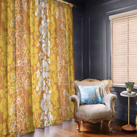 Hawaiian Lei Day Window Curtain Gold Hibiscus Flowers Lei Art LT9 - Polynesian Pride