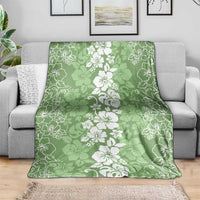 Hawaiian Lei Day Blanket Green Hibiscus Flowers Lei Art LT9 - Polynesian Pride