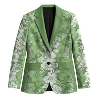 Hawaiian Lei Day Blazer Green Hibiscus Flowers Lei Art - Polynesian Pride