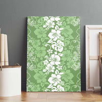 Hawaiian Lei Day Canvas Wall Art Green Hibiscus Flowers Lei Art