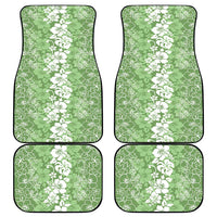 Hawaiian Lei Day Car Mats Green Hibiscus Flowers Lei Art