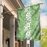 Hawaiian Lei Day Garden Flag Green Hibiscus Flowers Lei Art LT9 House Flag Green - Polynesian Pride