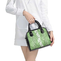Hawaiian Lei Day Shoulder Handbag Green Hibiscus Flowers Lei Art LT9 - Polynesian Pride