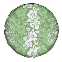 Hawaiian Lei Day Spare Tire Cover Green Hibiscus Flowers Lei Art