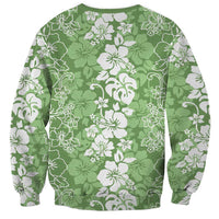 Hawaiian Lei Day Sweatshirt Green Hibiscus Flowers Lei Art LT9 - Polynesian Pride