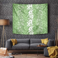 Hawaiian Lei Day Tapestry Green Hibiscus Flowers Lei Art