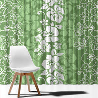 Hawaiian Lei Day Window Curtain Green Hibiscus Flowers Lei Art LT9 - Polynesian Pride