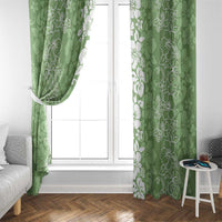 Hawaiian Lei Day Window Curtain Green Hibiscus Flowers Lei Art LT9 - Polynesian Pride