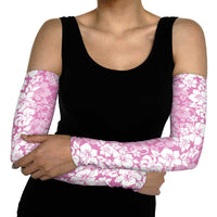 Hawaiian Lei Day Arm Sleeves Pink Hibiscus Flowers Lei Art - Polynesian Pride
