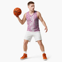 Hawaiian Lei Day Basketball Jersey Pink Hibiscus Flowers Lei Art LT9 - Polynesian Pride