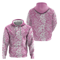 Hawaiian Lei Day Hoodie Pink Hibiscus Flowers Lei Art