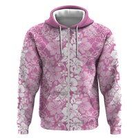 Hawaiian Lei Day Hoodie Pink Hibiscus Flowers Lei Art