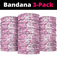 Hawaiian Lei Day Neck Gaiter Pink Hibiscus Flowers Lei Art - Polynesian Pride