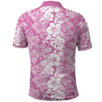 Hawaiian Lei Day Polo Shirt Pink Hibiscus Flowers Lei Art