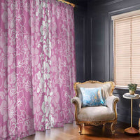 Hawaiian Lei Day Window Curtain Pink Hibiscus Flowers Lei Art LT9 - Polynesian Pride
